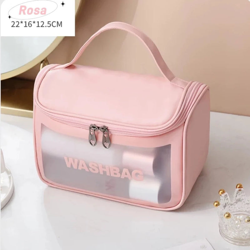 Bolsa Cosmética de PVC Transparente para Viagem