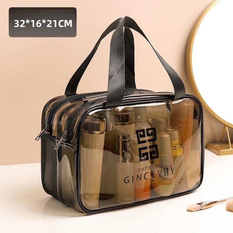 Bolsa Cosmética de PVC Transparente para Viagem