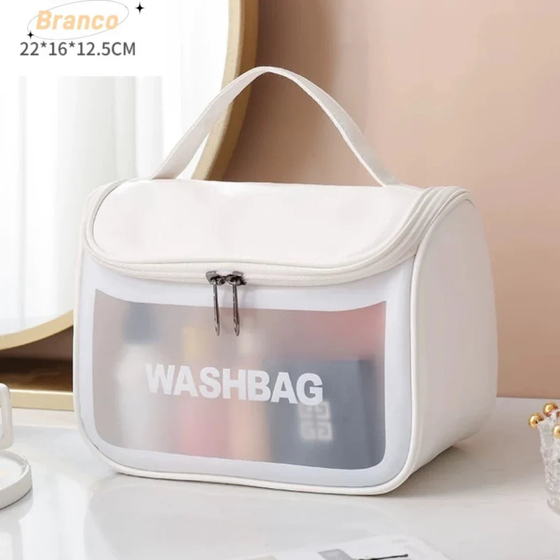 Bolsa Cosmética de PVC Transparente para Viagem