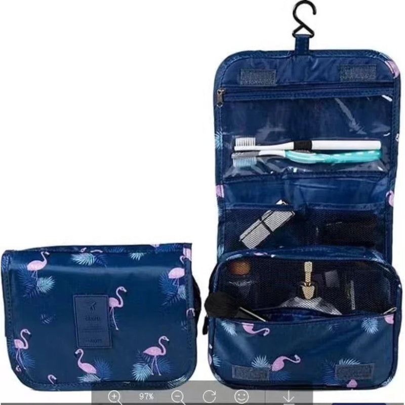 Kit com 2 Bolsas Femininas com Alça para Maquiagem e Viagem